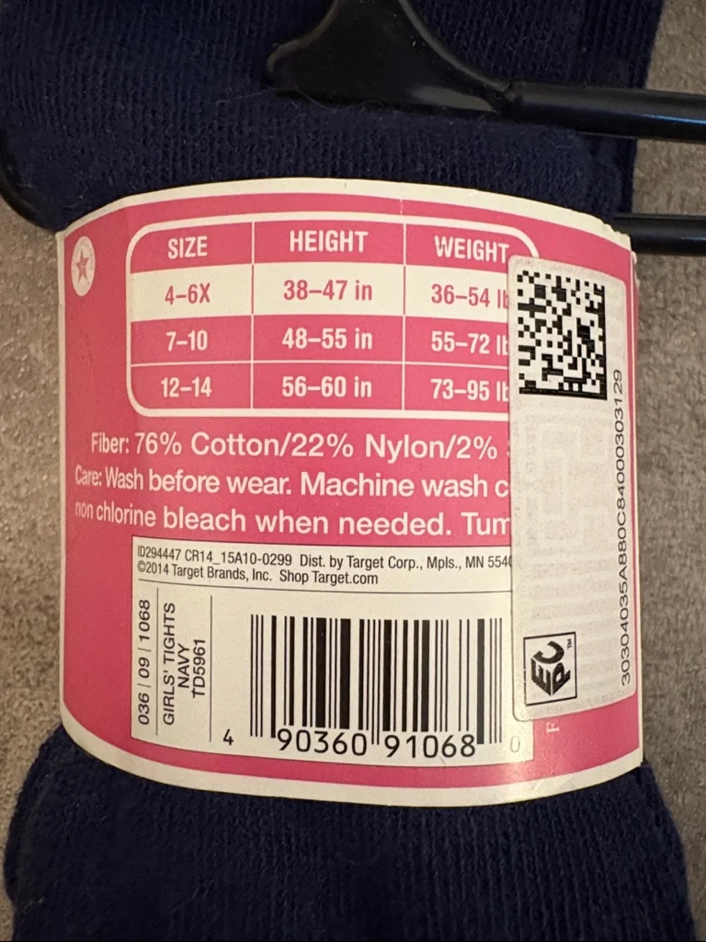 Navy Blue Girls' Tights